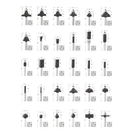 Makita RP 2303 FCXJ Défonceuse  2100 watt 70 mm stroke + stop + 30 pcs. tool set jeu de fraises + Makpac