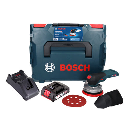 Bosch GEX 18V-125 Ponceuse excentrique professionnelle sur batterie 18 V 125 mm sans balais + 1x batterie 2,0 Ah + chargeur + L-BOXX