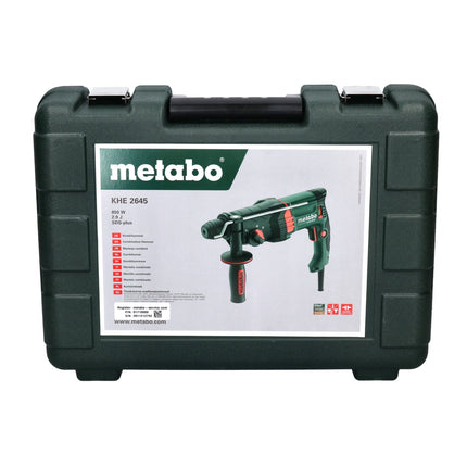 Metabo KHE 2645 Marteau combiné 850 W 2,9 J SDS plus + Coffret + Set de 13 forets et burins