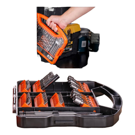 WellCut 101 pcs. set d'embouts et de forets en coffret 1/4'' Phillips / Pozidriv / Fente / Hex / Torx / Robertson / Mèches à bois, acier et pierre ( WC-DB101U )