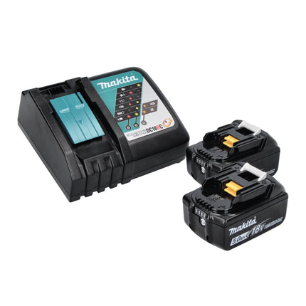 Makita DLX 2131 TJ Kit combiné sans fil 18 V avec DHP 482 62 Nm + DTD 152 165 Nm + 2x batterie 5,0 Ah + chargeur + Makpac
