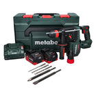 Metabo KH 18 LTX BL 28 Q Marteau perforateur sans fil 18 V 3 J SDS plus Brushless + 2x batterie 5,5 Ah + chargeur + 5 pces. jeu de forets et burins + metaBOX