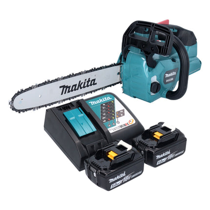 Tronçonneuse à batterie Makita DUC 356 RTB 36 V (2x 18 V) 35 cm sans balais + 2x batterie 5,0 Ah + chargeur