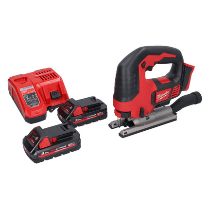 Milwaukee M18 BJS-302 Scie sauteuse sans fil 18 V + 2x batterie 3,0 Ah + chargeur