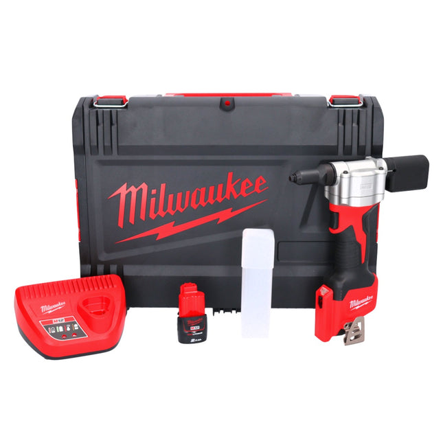 Milwaukee M12 BPRT-201X Riveteuse sans fil 12 V 20,32 mm + 1x batterie 2,0 Ah + chargeur + HD Box ( 4933464406 )