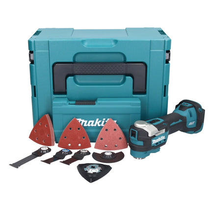 Makita DTM 52 ZJX4 Outil multifonctions sans fil 18 V Starlock Max Brushless + 35 pces accessoires + Makpac - sans batterie, sans chargeur