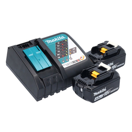 Makita DTM 52 RMJX4 Outil multifonctions sans fil 18 V Starlock Max Brushless + 2x batterie 4,0 Ah + chargeur + kit accessoires + Makpac