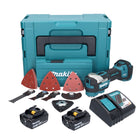 Makita DTM 52 RTJX4 Outil multifonctions sans fil 18 V Starlock Max Brushless + 2x batterie 5,0 Ah + chargeur + kit accessoires + Makpac