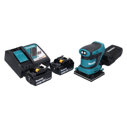Makita DBO 480 RG Ponceuse vibrante sans fil 18 V 112 x 102mm + 2x Batteries 6,0 Ah + Chargeur