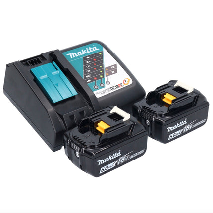 Makita DTD152F1X1 Visseuse à percussion sans fil 165Nm 18V 1/4" + 2x Batteries 6,0Ah + Chargeur + Coffret + Set d'accessoires, 74 pcs.