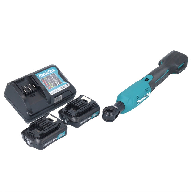 Visseuse à cliquet sans fil Makita WR 100 DWA 12 V 47,5 Nm 1/4" 3/8" + 2 batteries 2,0 Ah + chargeur