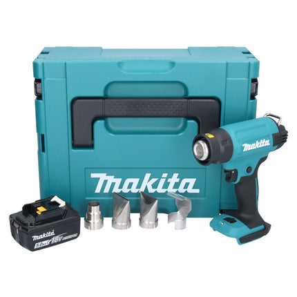 Makita DHG 181 T1J Pistolet air chaud sans fil 18 V 150 - 550C + 1x batterie rechargeable 5,0 Ah + Makpac - sans kit chargeur