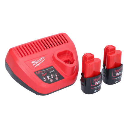 Milwaukee M12 RCDAB+-302 radio à batterie DAB+ 12 V + 2x batteries 3,0 Ah + chargeur