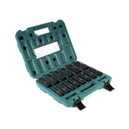 Makita Jeu de douilles 10 - 32 mm 1/2'' 14 pcs. + coffret ( E-16586 ) pour clé à chocs - successeur de B-52308