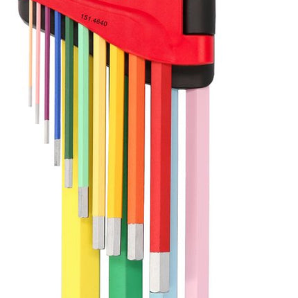 KS TOOLS Innensechskant-Winkelstiftschlüssel-Satz, extra lang, 14-tlg ( 151.4640 ) - Toolbrothers