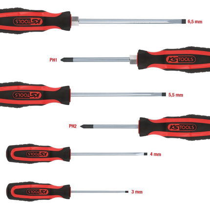 KS TOOLS ERGOTORQUEplus Schraubendreher-Satz, 6-tlg Schlitz, PH ( 159.0010 ) - Toolbrothers