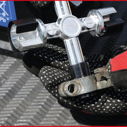 KS TOOLS Batteriepol- und Klemmen-Reinigungsfräser-Kreuz ( 700.1195 ) - Toolbrothers