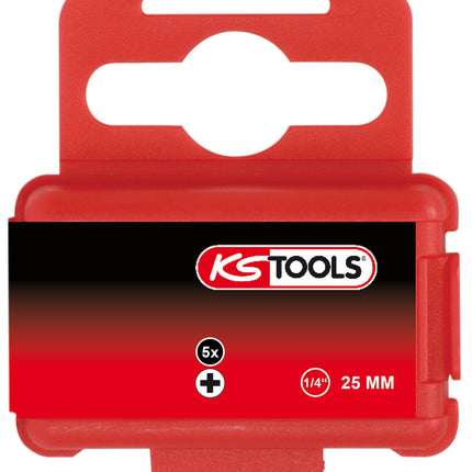 KS TOOLS 1/4" TORSIONpower Bit, 25mm, PH2, 5er Pack ( 918.3111 ) - Toolbrothers