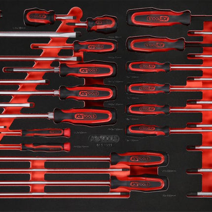 KS TOOLS Jeu de tournevis dans insert en mousse, 33 pcs ( 813.1033 )