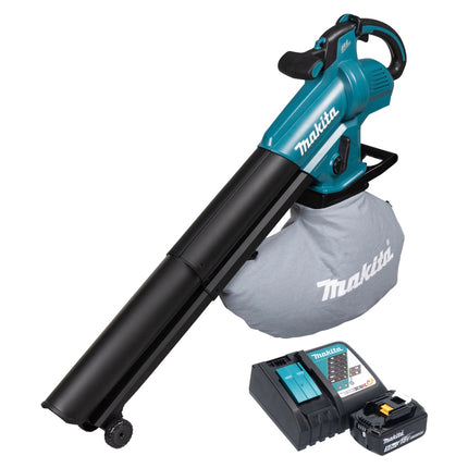 Makita DUB 187 RT Souffleur et aspirateur de feuilles sans fil 18 V Brushless + 1x batterie 5,0 Ah + chargeur