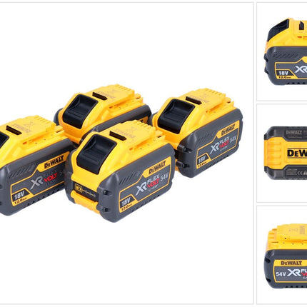 DeWalt 4x DCB 548 batterie 18 V / 54 V max. 12 Ah / 12000 mAh Li-Ion XR FLEXVOLT - avec indicateur de niveau de charge