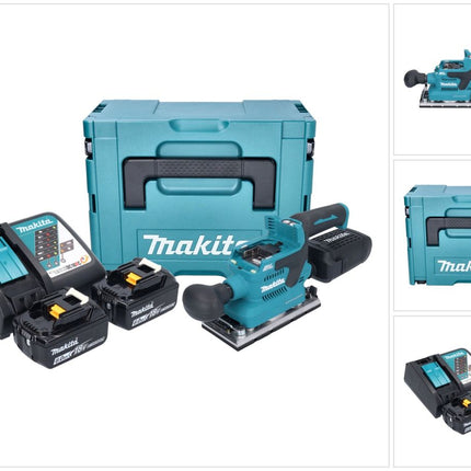 Makita DBO 382 RGJ Ponceuse vibrante sans fil 18 V 93 x 185 mm Brushless + 2x batterie 6,0 Ah + chargeur + Makpac