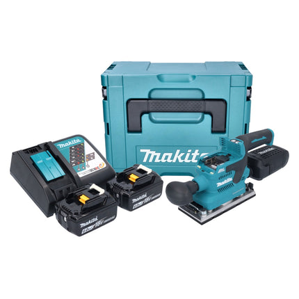 Makita DBO 382 RGJ Ponceuse vibrante sans fil 18 V 93 x 185 mm Brushless + 2x batterie 6,0 Ah + chargeur + Makpac
