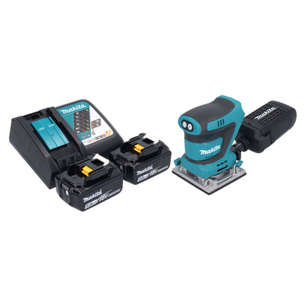 Makita DBO 484 RT Ponceuse vibrante sans fil 18 V 112 x 102 mm + 2x batterie 5,0 Ah + chargeur