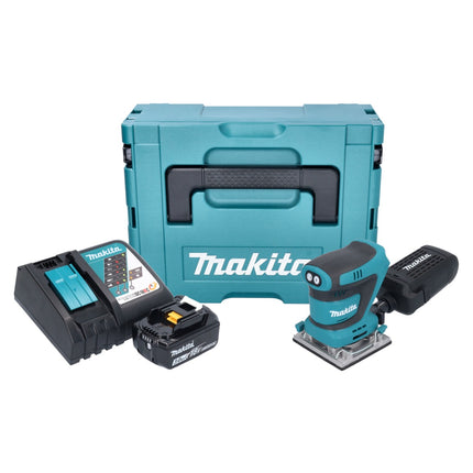Makita DBO 484 RF1J ponceuse orbitale sans fil 18 V 112 x 102 mm + 1x batterie 3,0 Ah + chargeur + Makpac