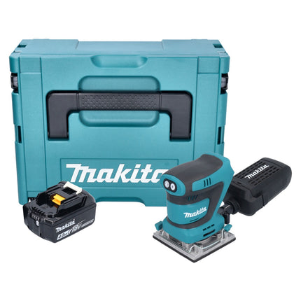 Makita DBO 484 M1J Ponceuse vibrante sans fil 18 V 112 x 102 mm + 1x batterie 4,0 Ah + Makpac - sans chargeur