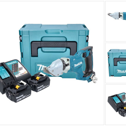 Makita DJS 200 RMJ Cisaille à tôle sans fil 18 V 2,0 mm Brushless + 2x batterie 4,0 Ah + chargeur + Makpac