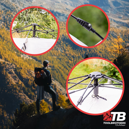 Toolbrothers Outdoor Camping Tente pour 2-4 personnes Tente dôme hydraulique Tente Pop-Up Etanche, 2000-3000 mm Wassersule