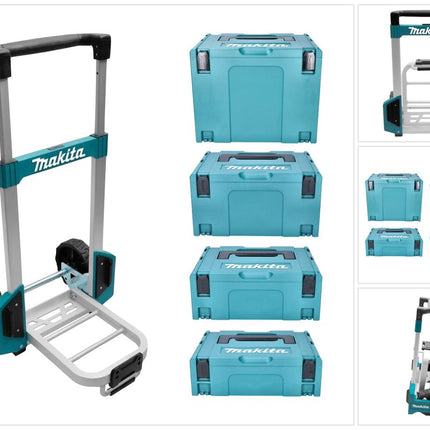 Chariot de transport Makita TR00000001 + taille Makpac. 1 + taille 2 + taille 3 + taille 4 cas système