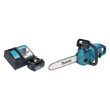 Makita DUC 357 RGX2 Trononneuse d'elagage sans fil 18 V 35 cm 7,7 m/s Brushless + 1x batterie 6,0 Ah + kit chargeur