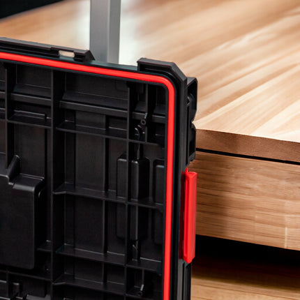 Qbrick System ONE Cart 2.0 Trolley 641 x 485 x 660 mm 52 l IP66 capacité de charge 100 kg empilable avec poignée télescopique double en aluminium