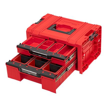 Qbrick System PRO Drawer 2 Toolbox 2.0 Expert RED ULTRA HD Mallette à outils 450 x 310 x 244 mm 14 l empilable IP54 avec 2 tiroirs