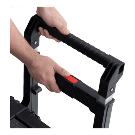 Qbrick System PRIME Chariot empilable 590 x 425 x 660 mm 37 l IP66 Capacité de charge de 100 kg avec double poignée télescopique en aluminium