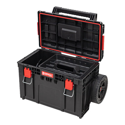 Qbrick System PRIME Chariot empilable 590 x 425 x 660 mm 37 l IP66 Capacité de charge de 100 kg avec double poignée télescopique en aluminium