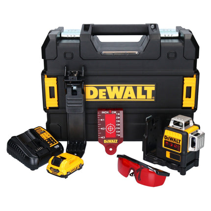 DeWalt DCE 089 D1R batterie rechargeable laser multiligne 12 V 3x 360 rouge + 1x batterie rechargeable 2.0 Ah + chargeur + TSTAK