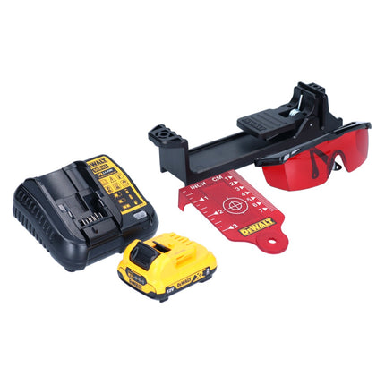 DeWalt DCE 089 D1R batterie rechargeable laser multiligne 12 V 3x 360 rouge + 1x batterie rechargeable 2.0 Ah + chargeur + TSTAK