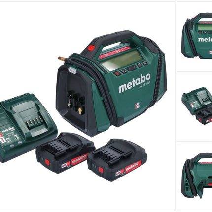 Metabo AK 18 Multi compresseur sans fil 18 V 11 bar + 2x batterie 2,0 Ah + chargeur