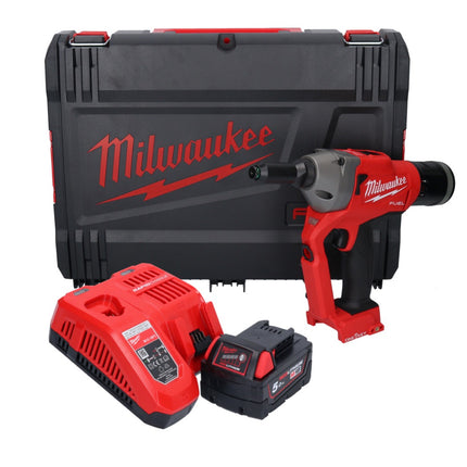 Milwaukee M18 ONEFPRT-501X outil de rivetage sans fil 18 V 20 kN Brushless + 1x batterie 5,0 Ah + chargeur + HD Box