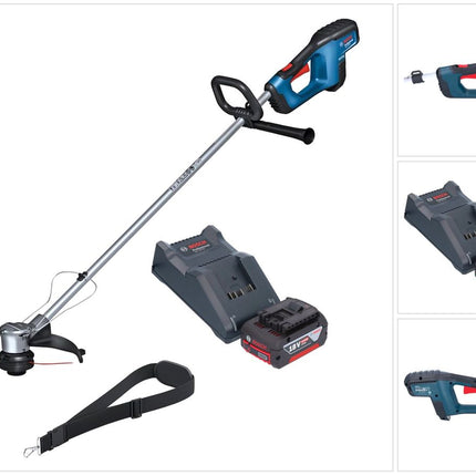 Coupe-bordures sans fil 18 V 330 mm Brushless + 1x batterie 4,0 Ah + chargeur Bosch GRT 18V-33 Professional