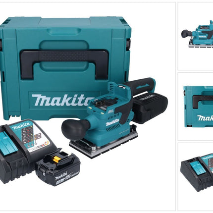 Makita DBO 381 RM1JU Ponceuse vibrante sans fil 18 V 93 x 185 mm Brushless + 1x batterie 4,0 Ah + chargeur + Makpac
