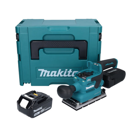 Makita DBO 381 T1JU Ponceuse vibrante sans fil 18 V 93 x 185 mm Brushless + 1x batterie 5,0 Ah + Makpac - sans chargeur
