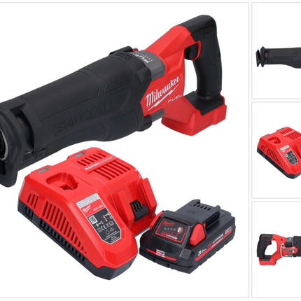 Milwaukee M18 FSZ-301 Scie sabre Recipro sans fil 18 V Brushless batterie + 1x 3.0 Ah batterie + chargeur