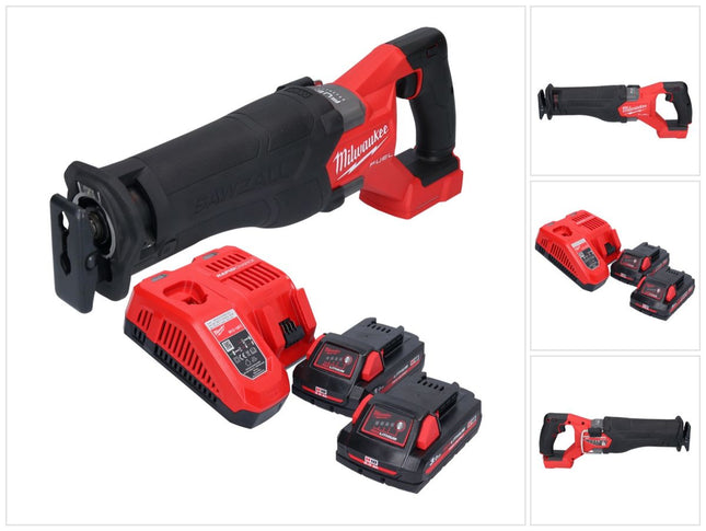 Milwaukee M18 FSZ-302 Scie sabre sans fil 18 V Brushless + 2 batteries 3,0 Ah + chargeur