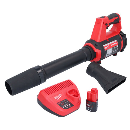 Souffleur à batterie Milwaukee M12 BBL-201 12 V + 1x batterie 2,0 Ah + chargeur