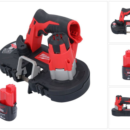 Milwaukee M12 BS-201 scie à ruban sans fil 12 V 41 x 41 mm + 1x batterie 2,0 Ah - sans chargeur