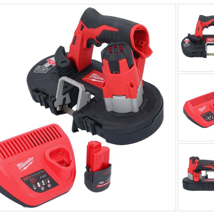 Scie à ruban à batterie Milwaukee M12 BS-251 12 V 41 x 41 mm + 1x batterie 2,5 Ah + chargeur